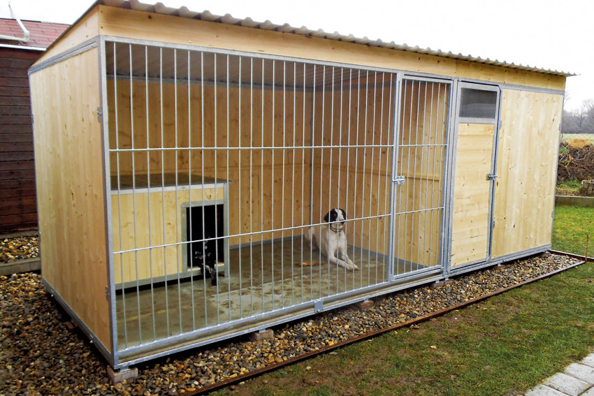 Dog pen 2 x 3 m with extension 2 x 2 m